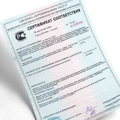Сертификаты качества на акриловый камень и кварцевый агломерат