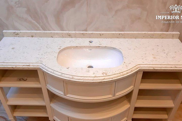 Кварцевая столешница для ванной Avant Quartz 9023 Лотарингия - фото