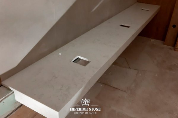 Столешница в ванну Etna Quartz Bianco Romano - фото