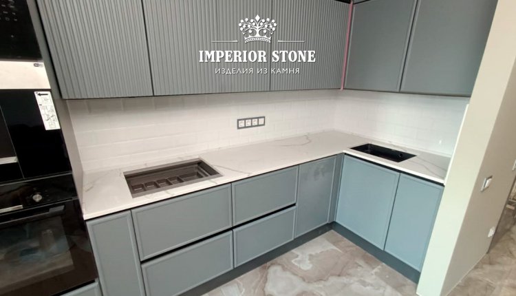 Каменная кухонная столешница IDS Stone Calacatta Rossano 8051 - фото
